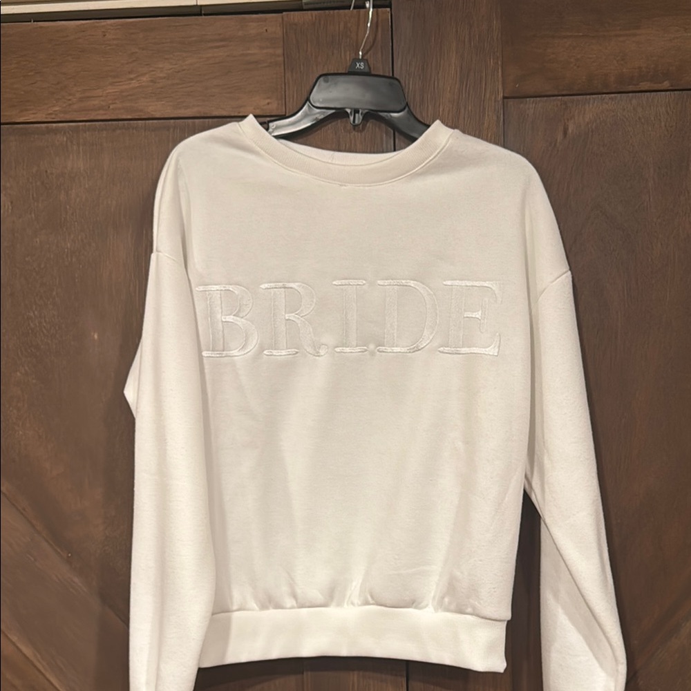 White stitched BRIDE soft Long Sleeve Sweatshirt
